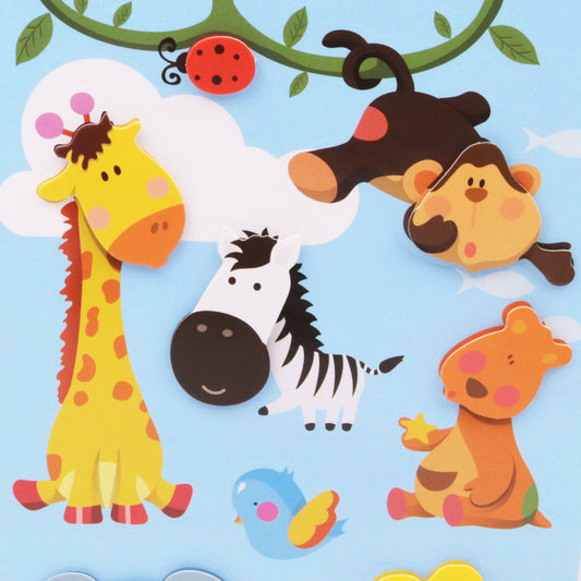 3D Fancy Stickers - Safari Animals, 1 sheet